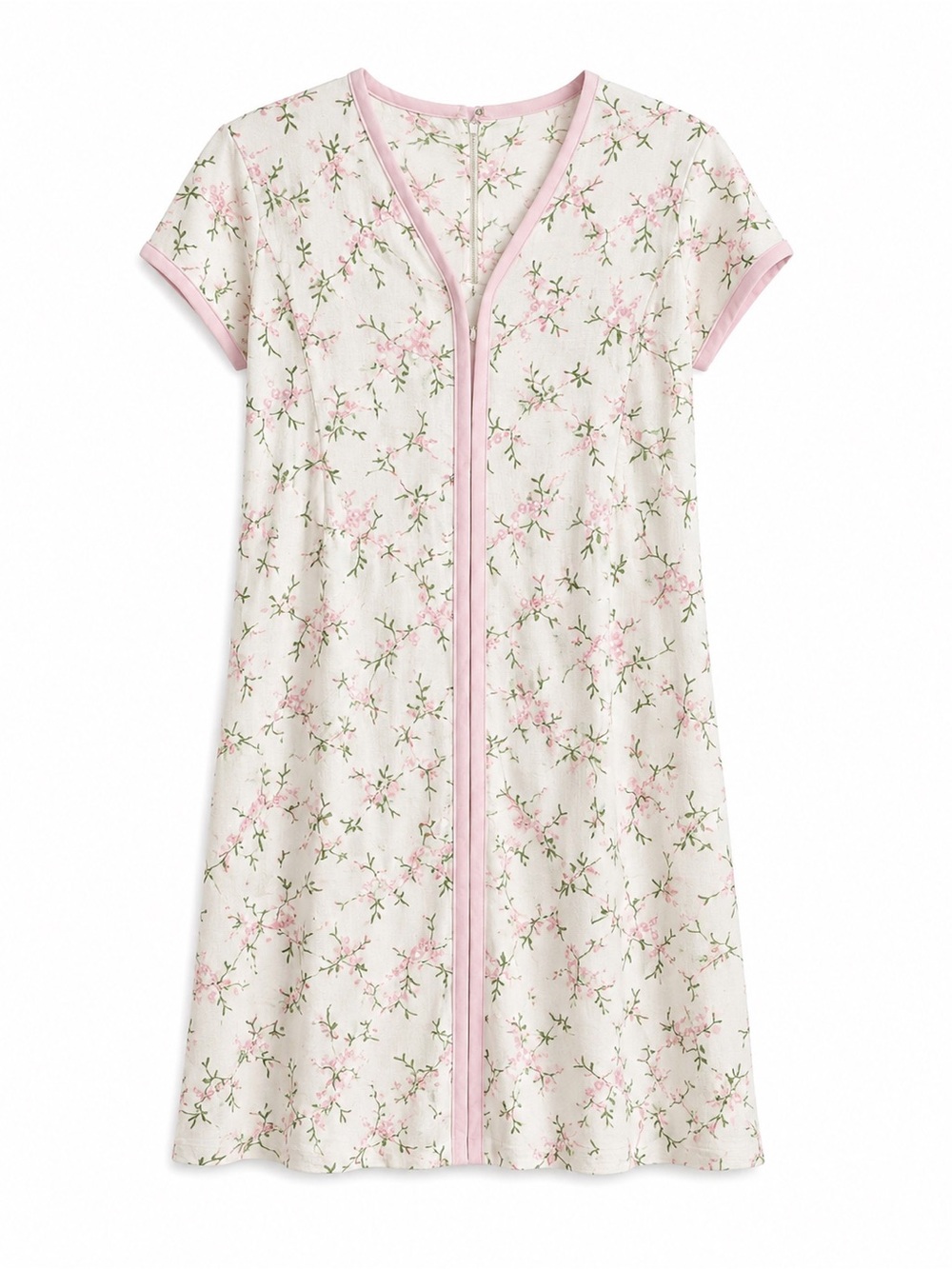 Vintage Embroidered Floral Dress Cottagecore Coquette Pink Midi Dress